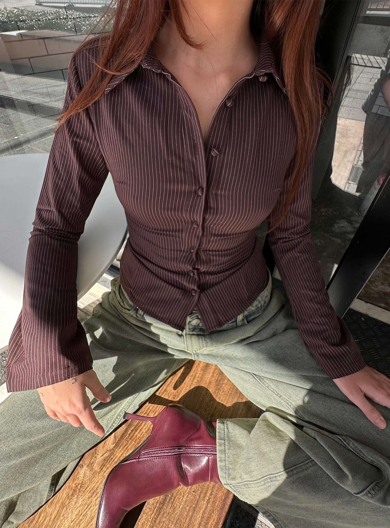 Anitta 2000s – Pinstripe Shirt