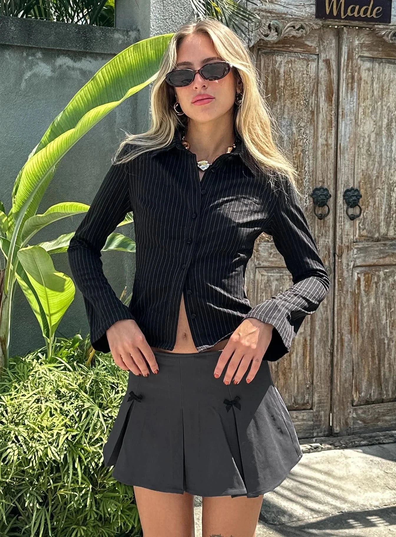 Anitta 2000s – Pinstripe Shirt