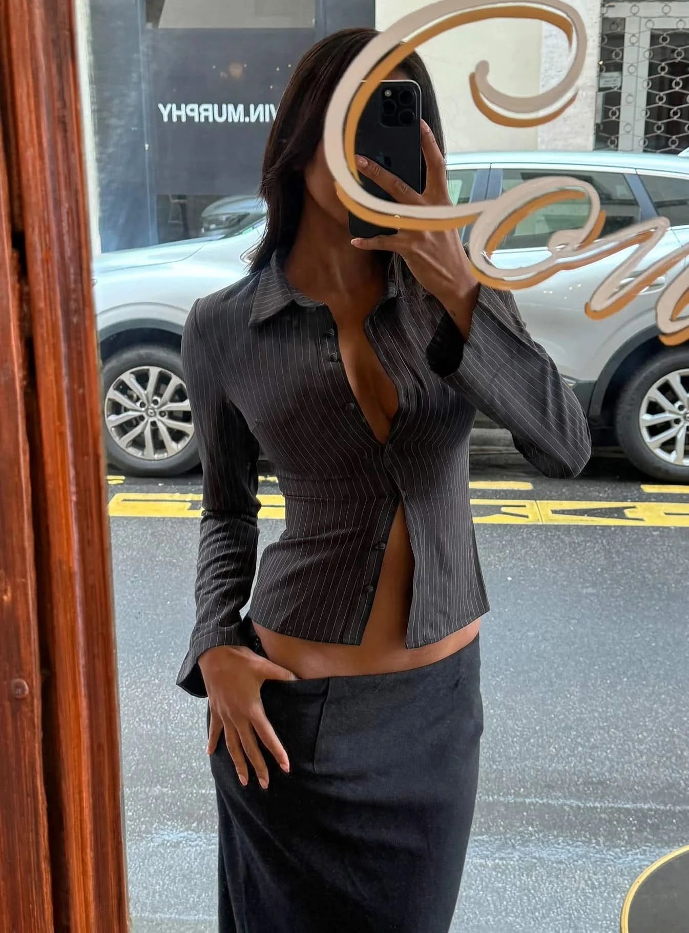 Anitta 2000s – Pinstripe Shirt
