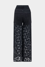 Notte Fiore – Lace Panel Wide-Leg Jeans