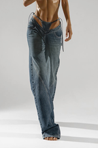 Vento Cut – Side-Tie Wide-Leg Jeans