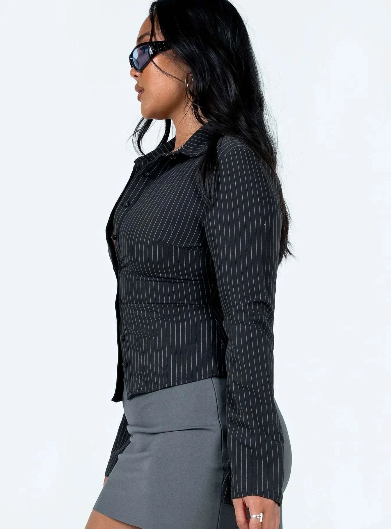 Anitta 2000s – Pinstripe Shirt