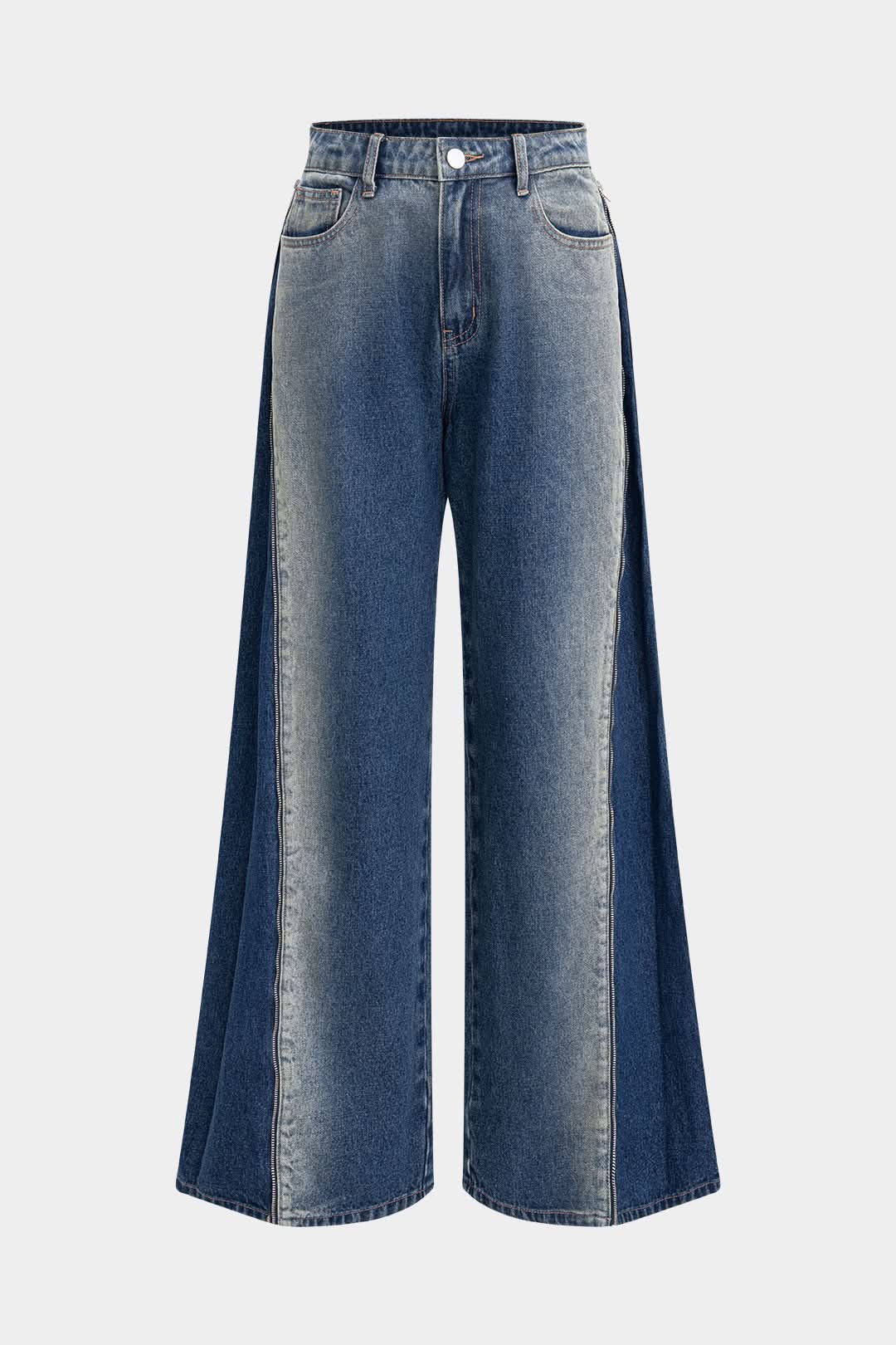 Shadowline – Dual-Tone Wide-Leg Denim