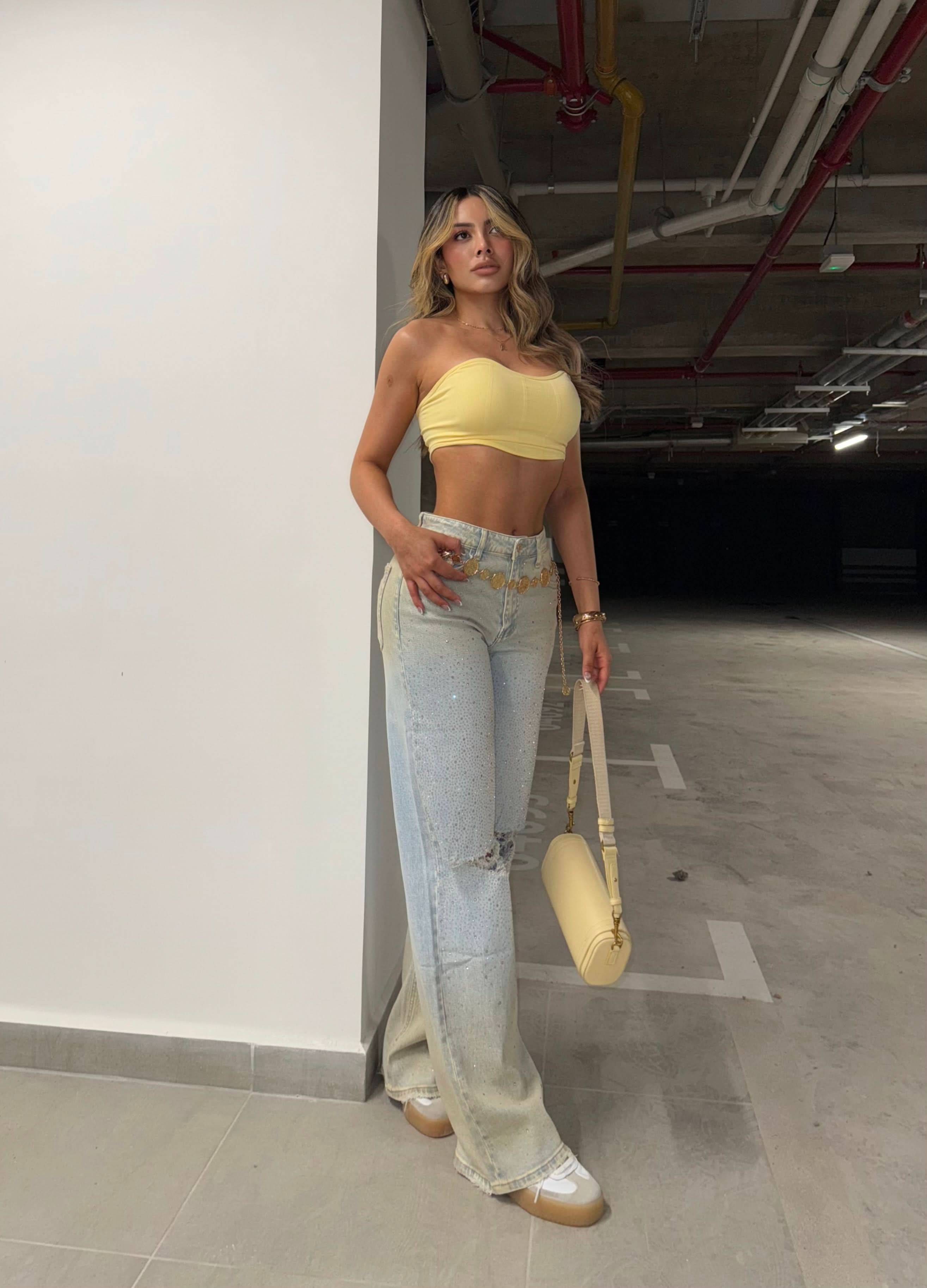 Canela Shine – Cut Knie Jeans