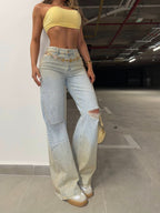 Canela Shine – Cut Knie Jeans