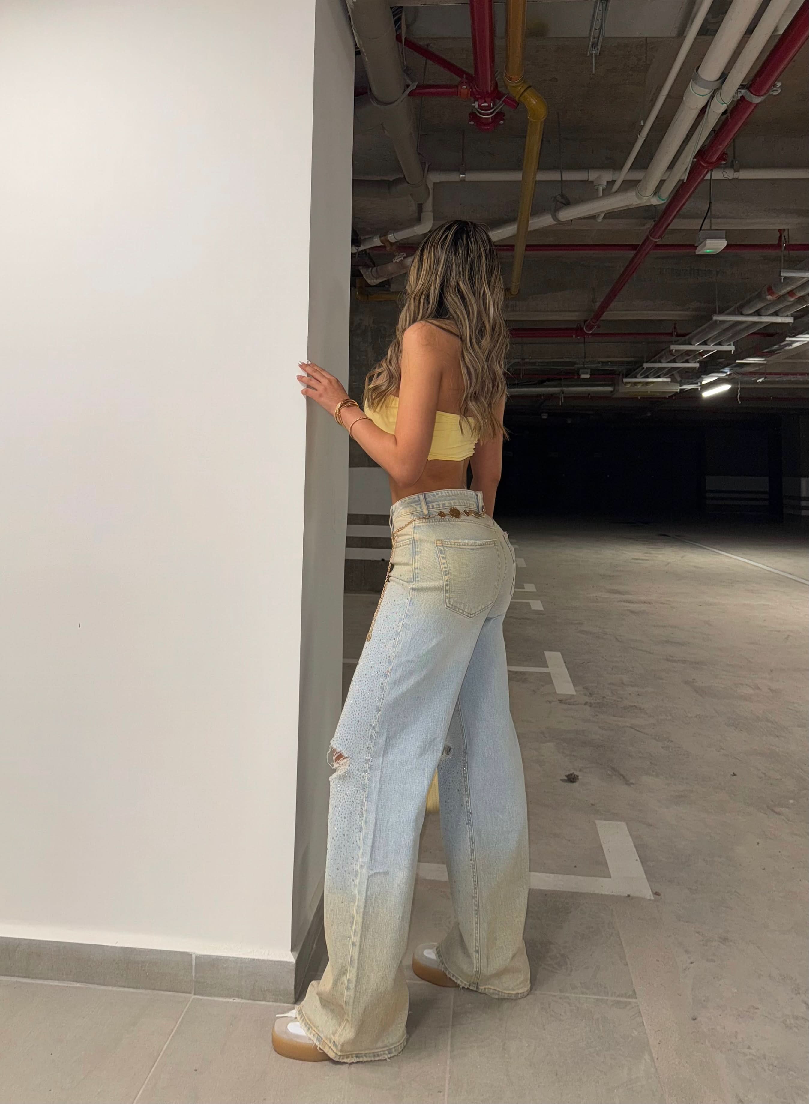 Canela Shine – Cut Knie Jeans
