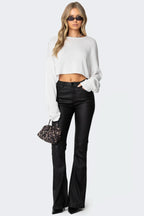 Flirty – Leather Flare Jeans
