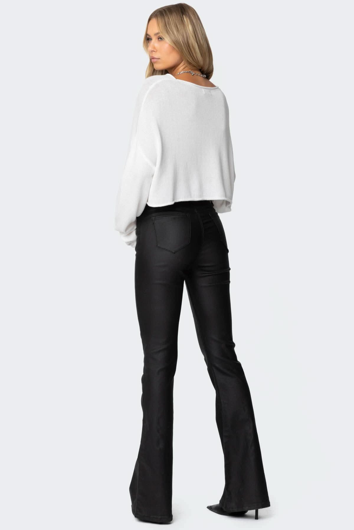 Flirty – Leather Flare Jeans