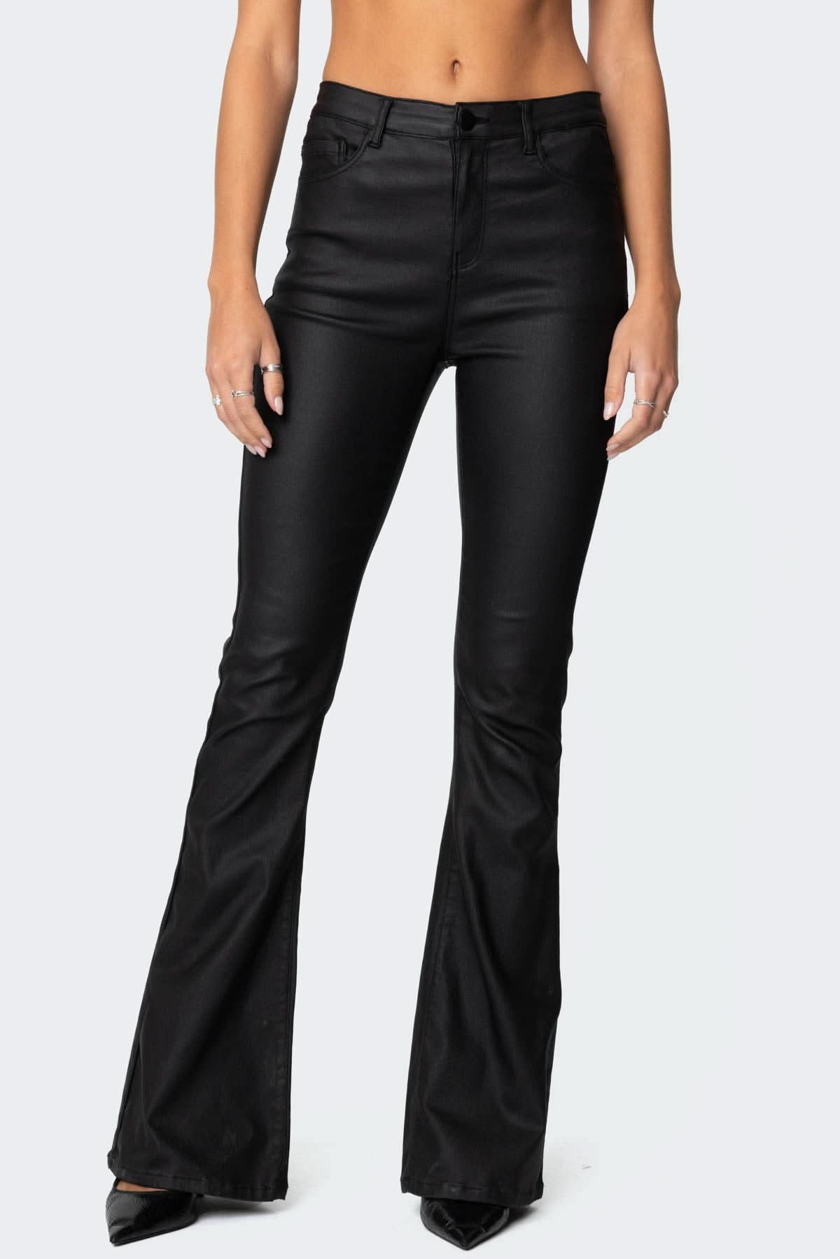 Flirty – Leather Flare Jeans