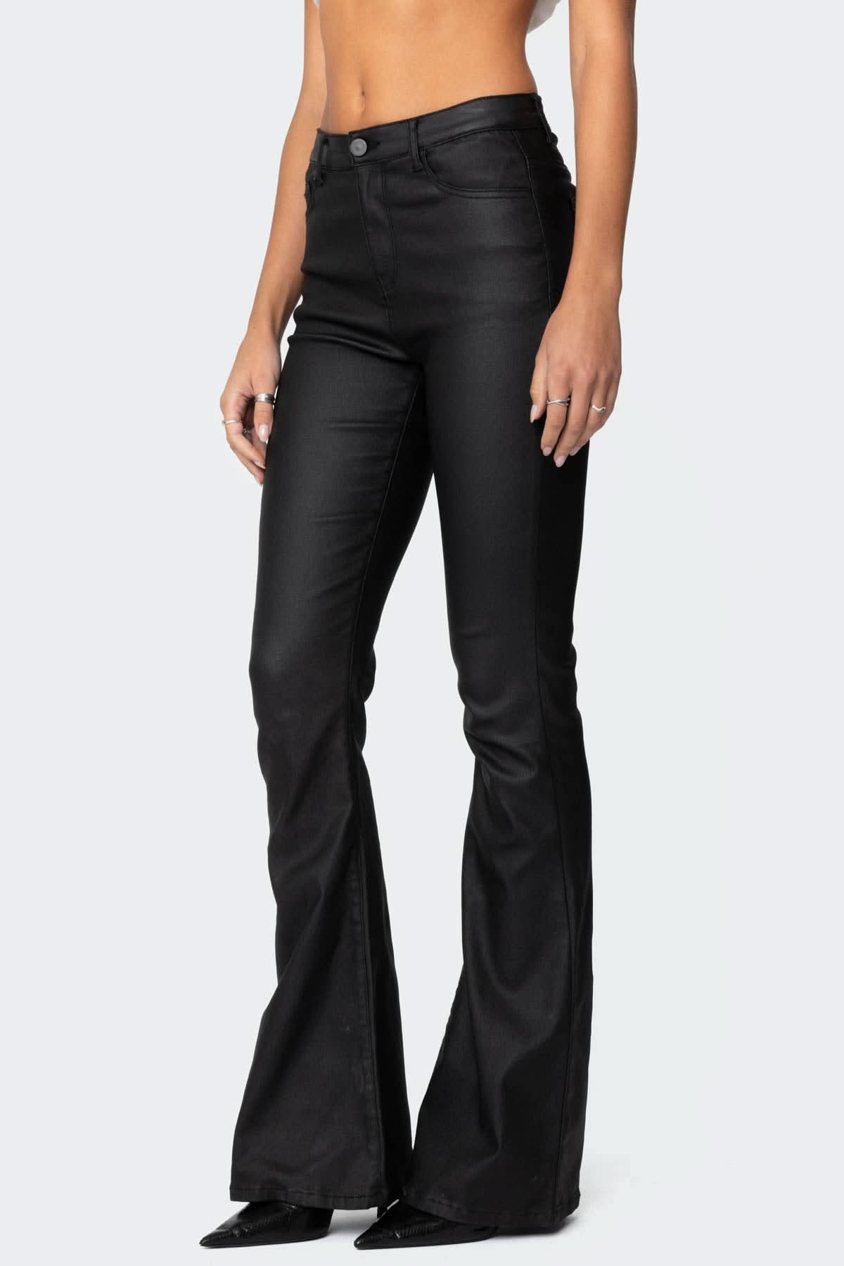 Flirty – Leather Flare Jeans