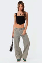 Storm – Low Rise Acid Wash Jeans