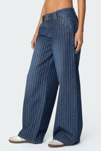 Pinstripe – Low Rise Jeans