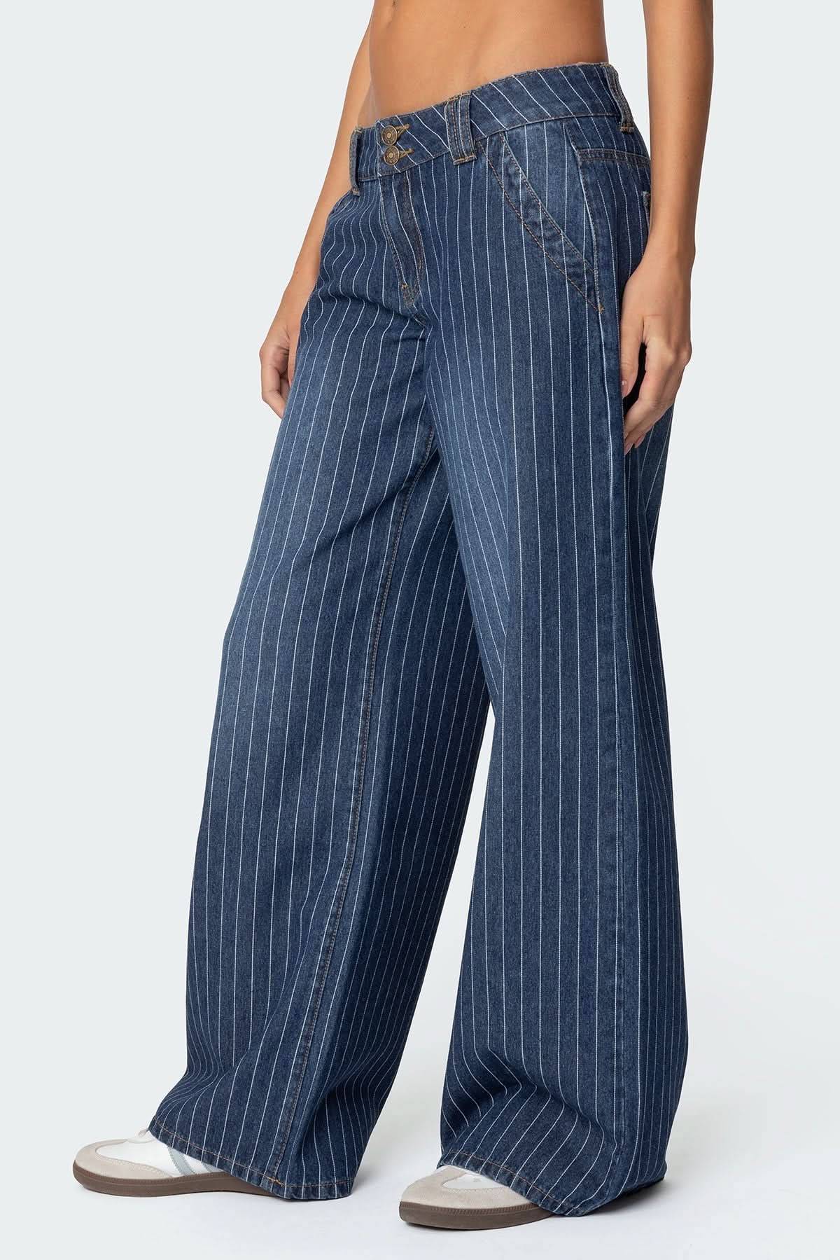 Pinstripe – Low Rise Jeans