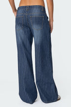 Pinstripe – Low Rise Jeans