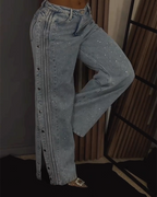 Hotline – Glitter Side-Slit Jeans