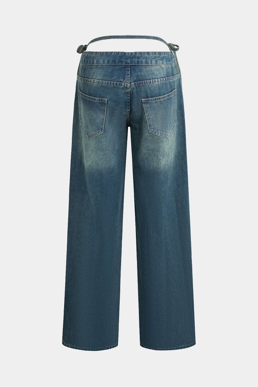 Vento Cut – Side-Tie Wide-Leg Jeans