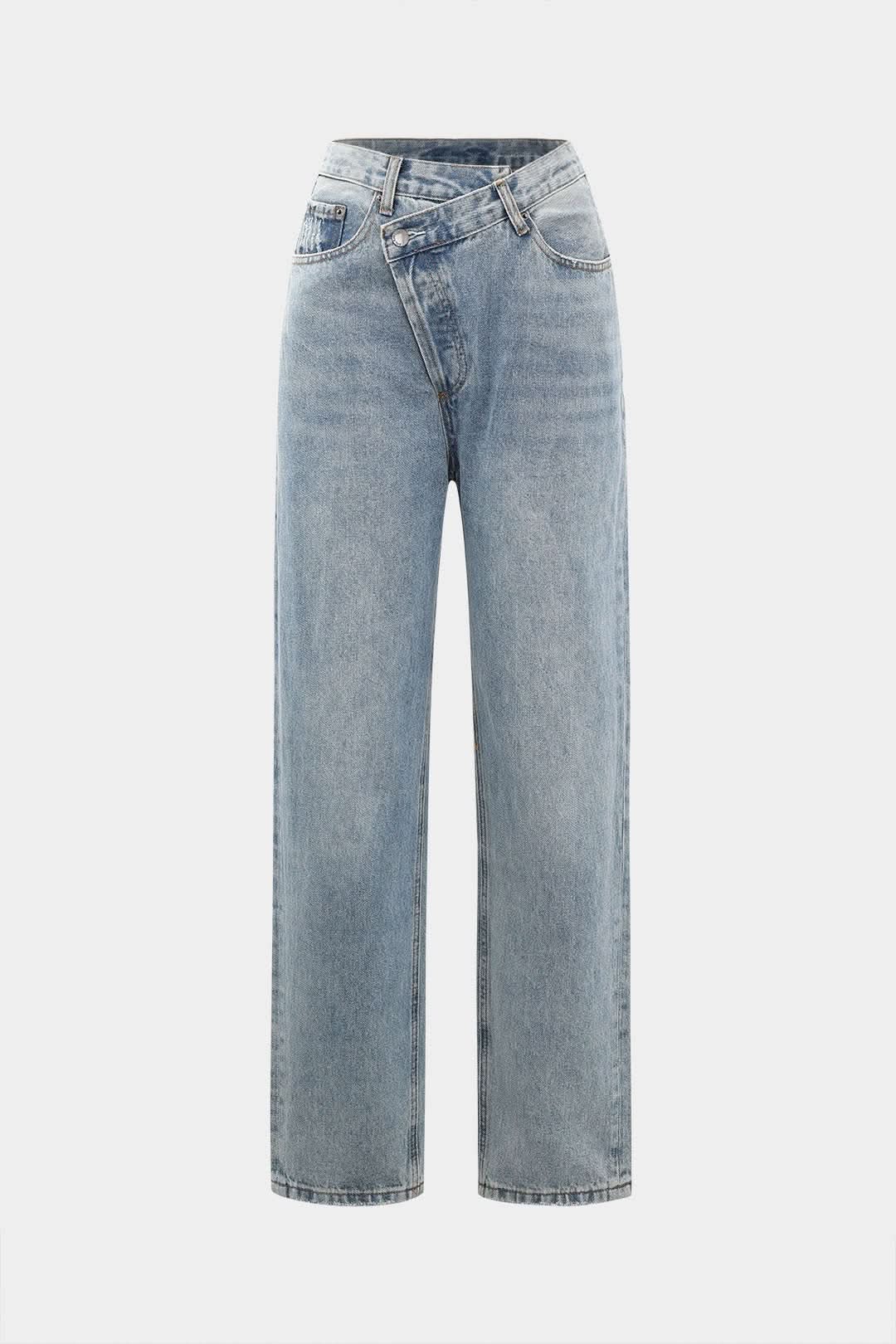 Luna Cross – Asymmetric Waist Denim
