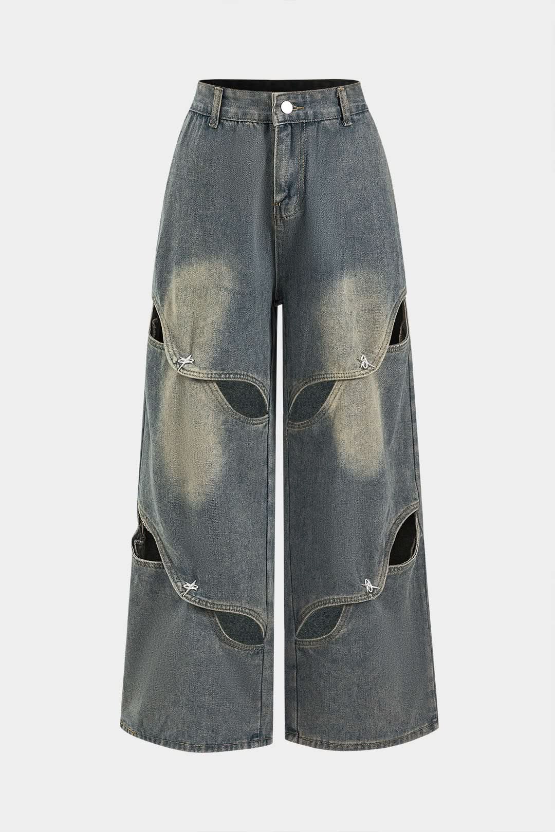Onda Scura – Distressed Cut-Out Denim