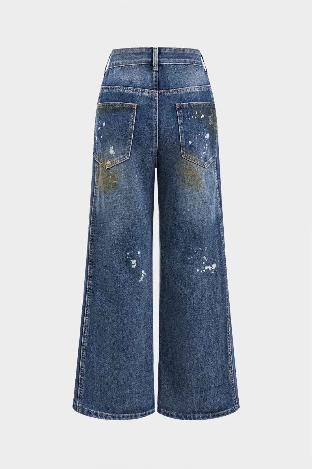 Neon Drip – Wide-Leg Denim