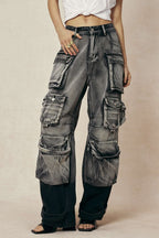 Sabbia – Y2K Multi-Pocket Cargo Denim