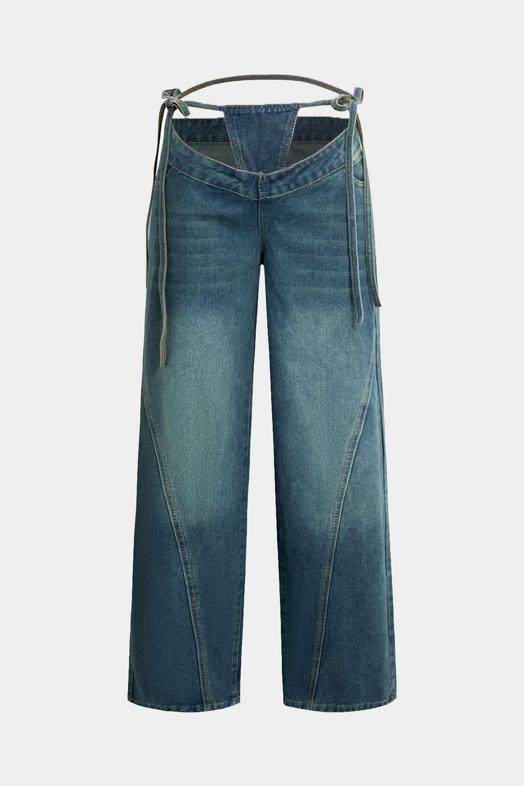 Vento Cut – Side-Tie Wide-Leg Jeans