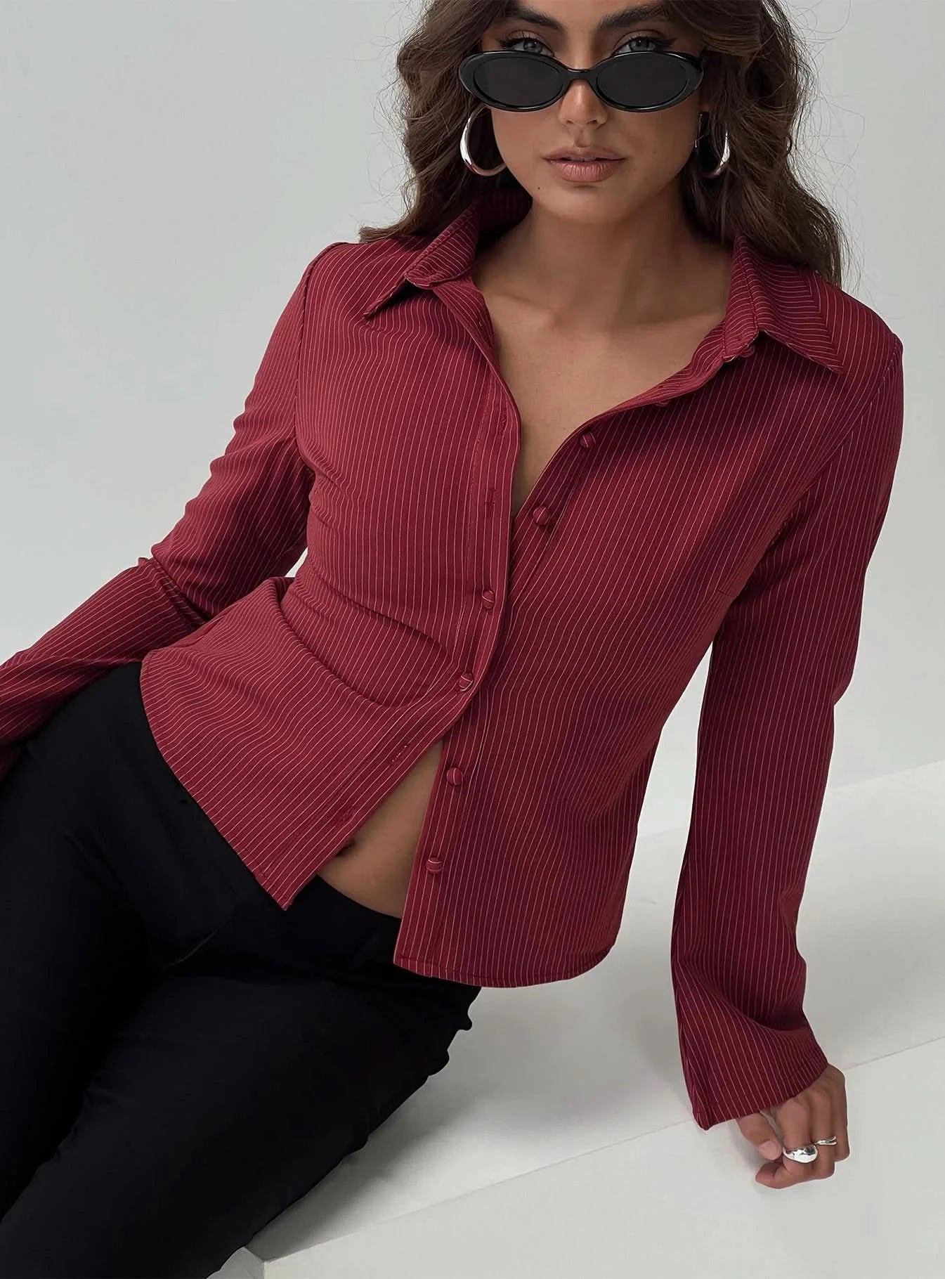 Anitta 2000s – Pinstripe Shirt