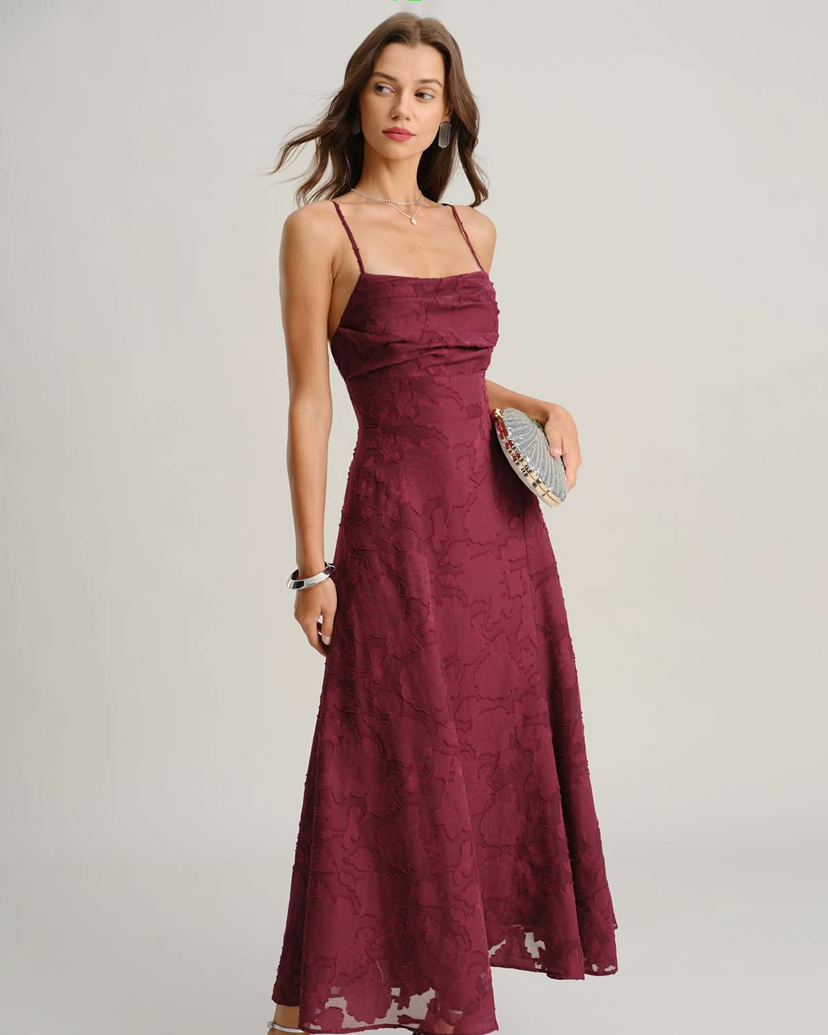Liveracè Ruched Wine – Maxi Dress