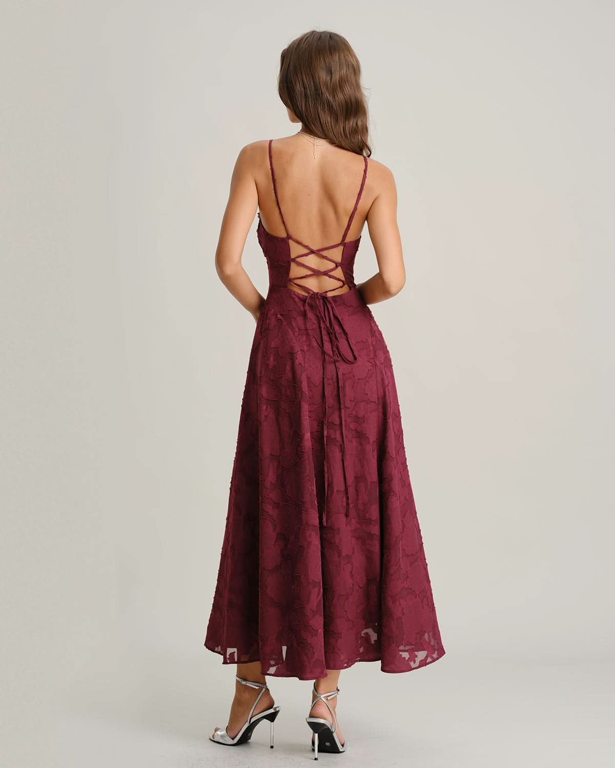 Liveracè Ruched Wine – Maxi Dress