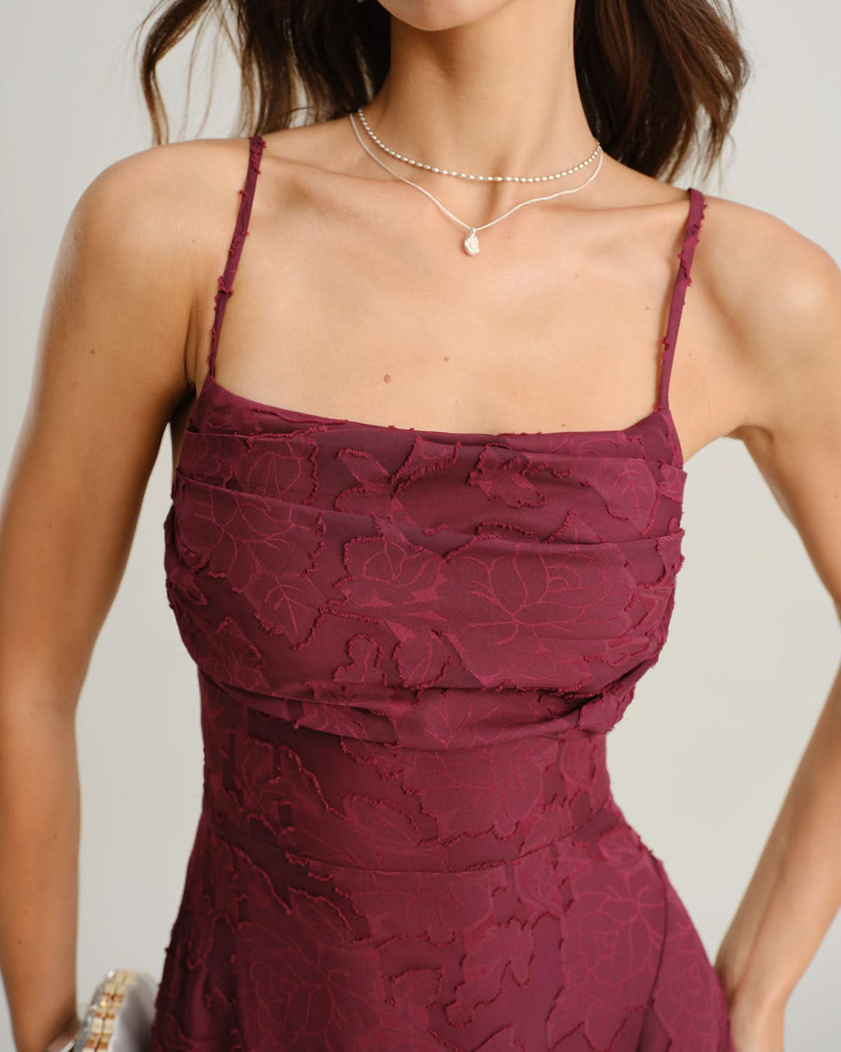 Liveracè Ruched Wine – Maxi Dress