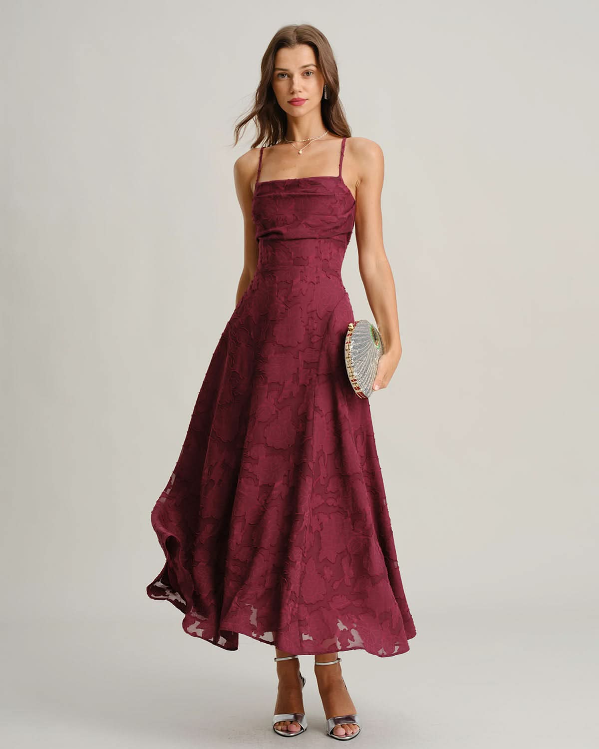 Liveracè Ruched Wine – Maxi Dress