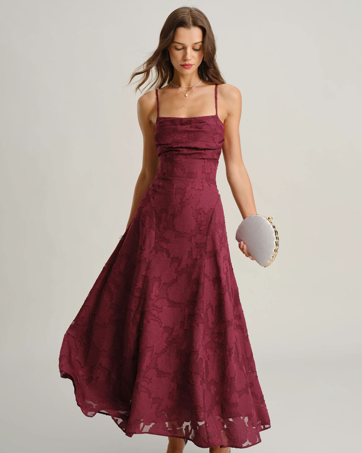 Liveracè Ruched Wine – Maxi Dress